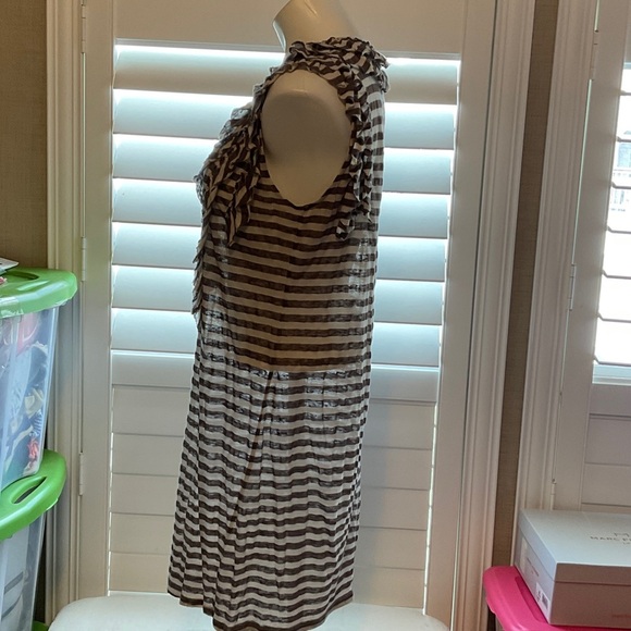 Leifsdottir Brown and White Striped Mini Dress - Picture 6 of 9